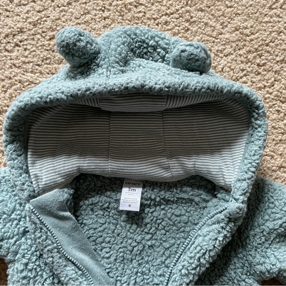 Carters Baby Bear Sherpa winter jumpsuit - Picture 3 of 3